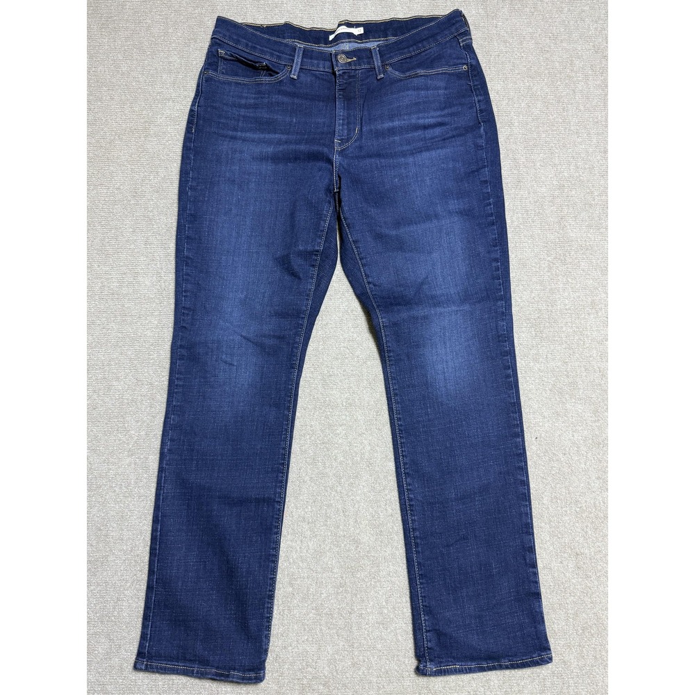 Levis Jeans Womens 12 Straight Mid Rise Stretch Denim Casual Comfort Pants Chic